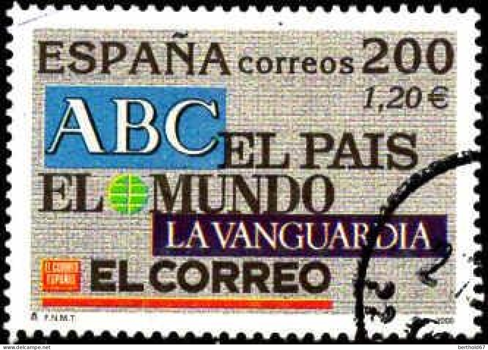 Espagne Poste Obl Yv:3333 Mi:3599 Titres De Journaux Ed:3766 (Beau Cachet Rond) - Gebruikt