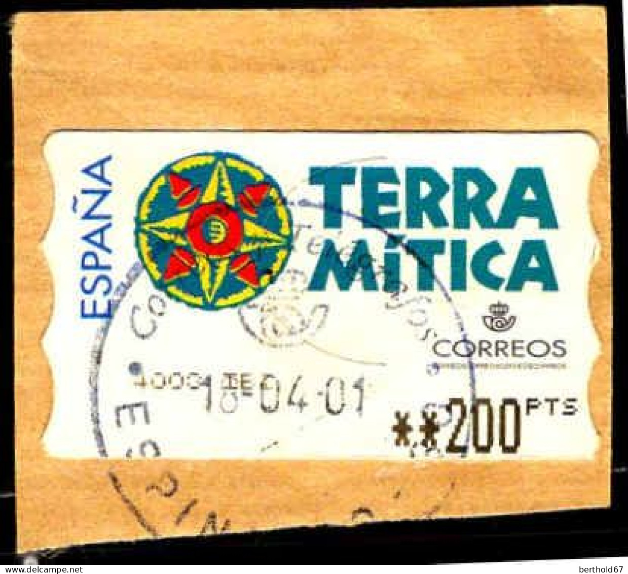 Espagne Lisa Obl Yv: 43 Mi:48 Terra Mitica (TB Cachet Rond) Sur Fragment - Gebruikt