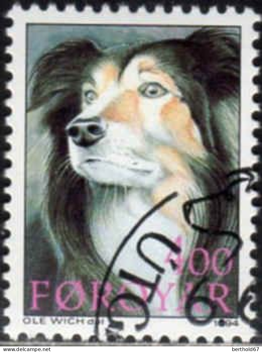 Feroe Poste Obl Yv:258/259 Chien Féroïen De Berger (TB Cachet Rond) - Färöer Inseln