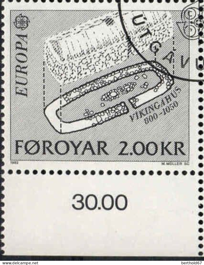 Feroe Poste Obl Yv: 64/65 Europa Cept Faits Historiques Bord De Feuille (TB Cachet Rond) - Isole Faroer