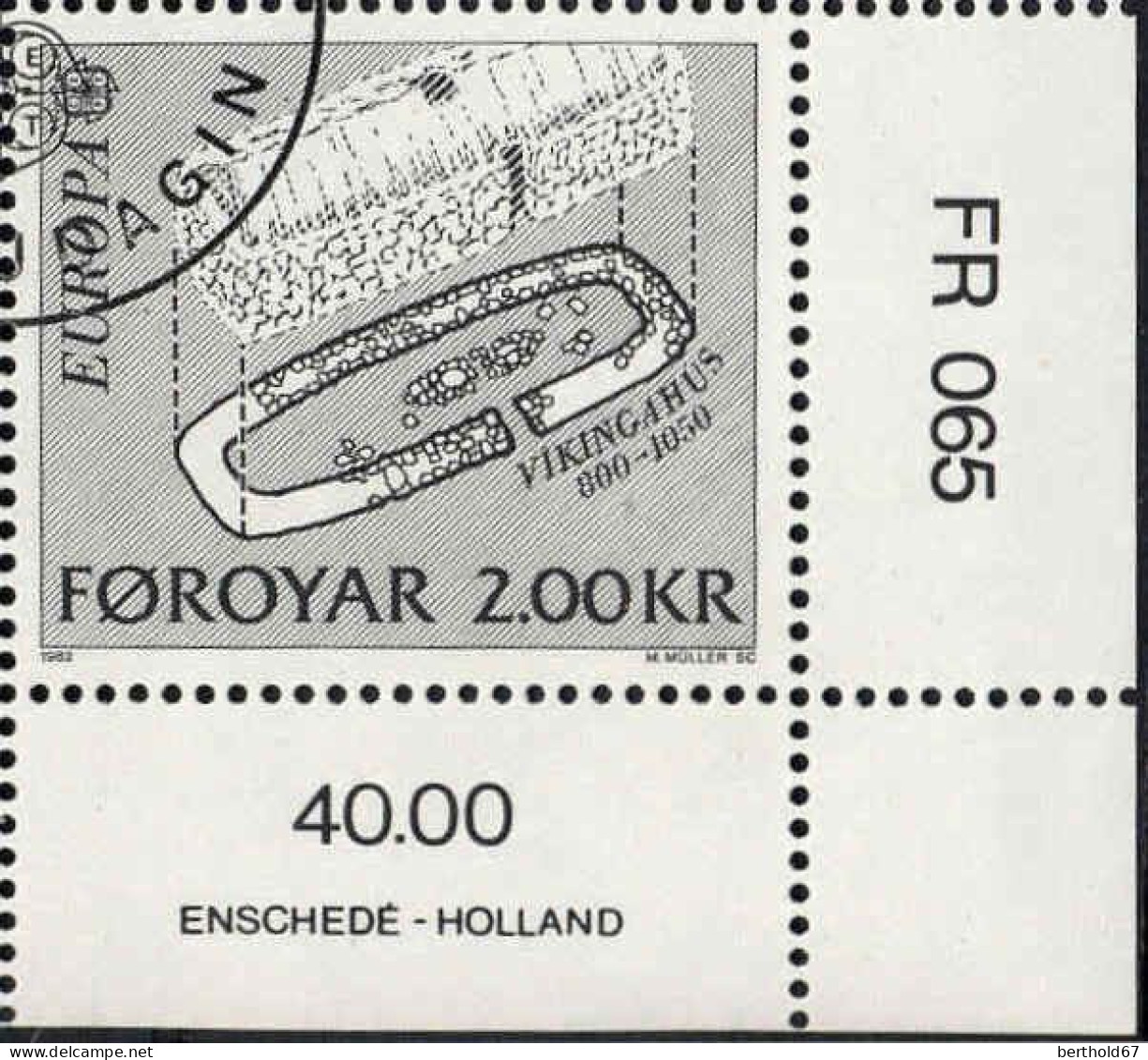 Feroe Poste Obl Yv: 64/65 Europa Cept Faits Historiques Coin D.feuille (TB Cachet Rond) - Färöer Inseln