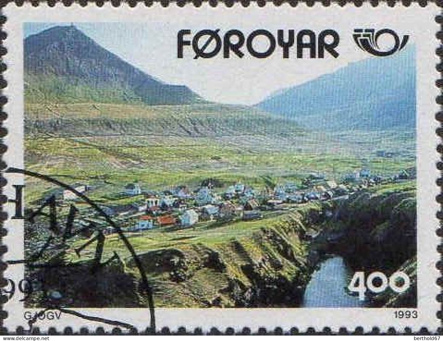 Feroe Poste Obl Yv:242/243 Norden'93 Village De Gjogo (TB Cachet Rond) - Faroe Islands