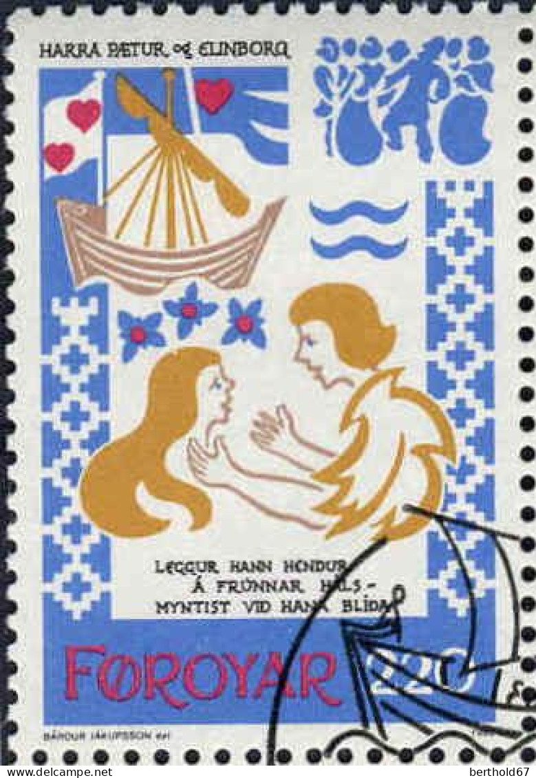 Feroe Poste Obl Yv: 69/72 Ballade Médiévale Harra Pætur Og Elinborg (TB Cachet Rond) - Faroe Islands