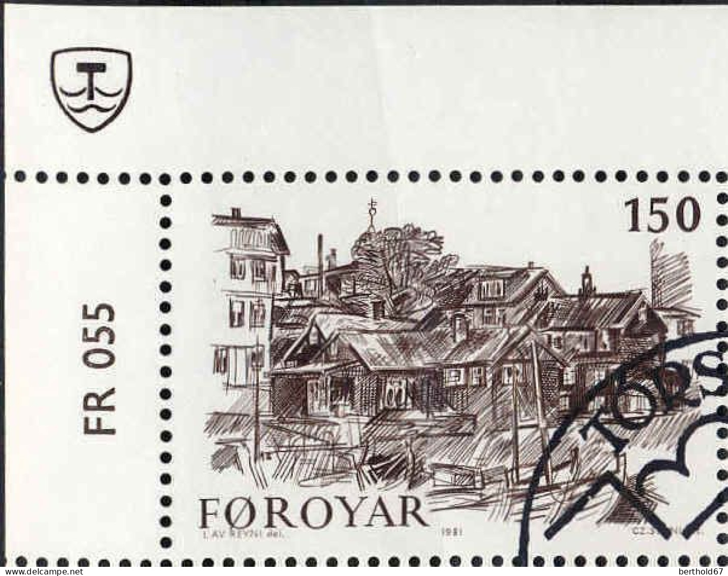 Feroe Poste Obl Yv: 53/56 Le Vieux Torshaven Ingalvur Av Reyni Coin D.feuille (TB Cachet Rond) - Faroe Islands