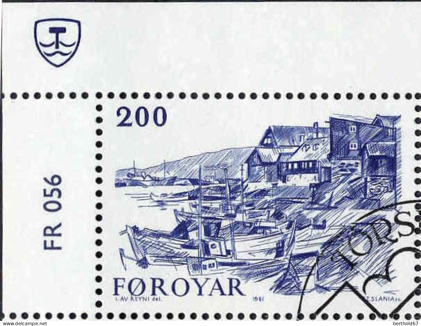 Feroe Poste Obl Yv: 53/56 Le Vieux Torshaven Ingalvur Av Reyni Coin D.feuille (TB Cachet Rond) - Faroe Islands