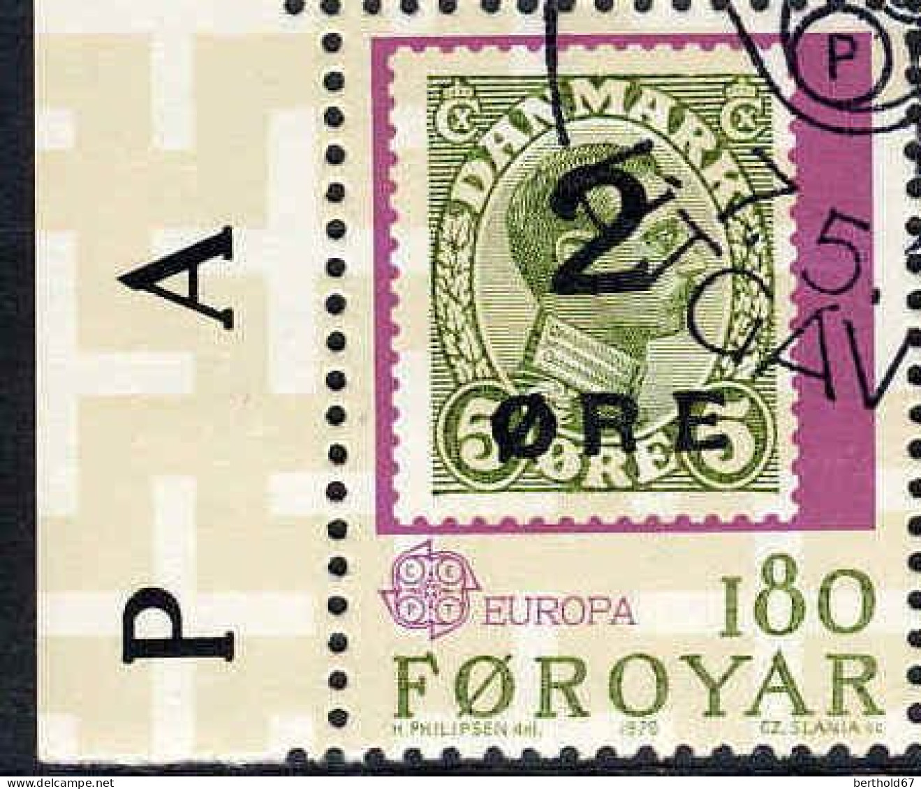 Feroe Poste Obl Yv: 37/38 Europa Cept Histoire Postale Bord De Feuille (TB Cachet Rond) - Féroé (Iles)