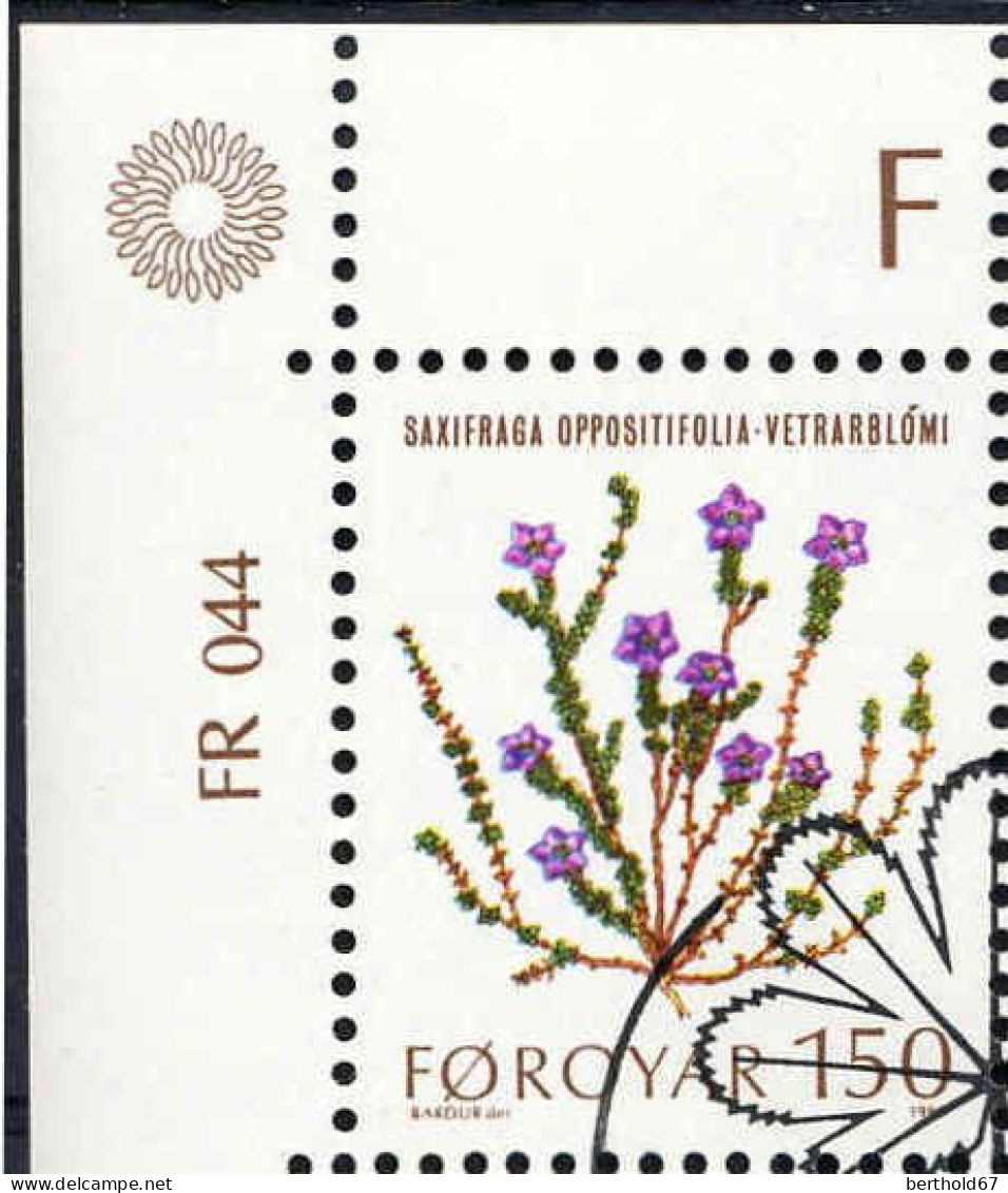 Feroe Poste Obl Yv: 42/46 Plantes Sauvages Coin D.feuille (TB Cachet Rond) - Faroe Islands