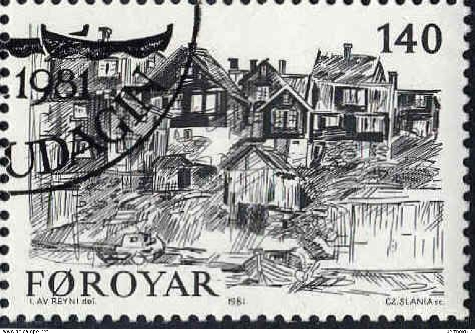 Feroe Poste Obl Yv: 53/56 Le Vieux Torshaven Ingalvur Av Reyni (TB Cachet Rond) - Faroe Islands