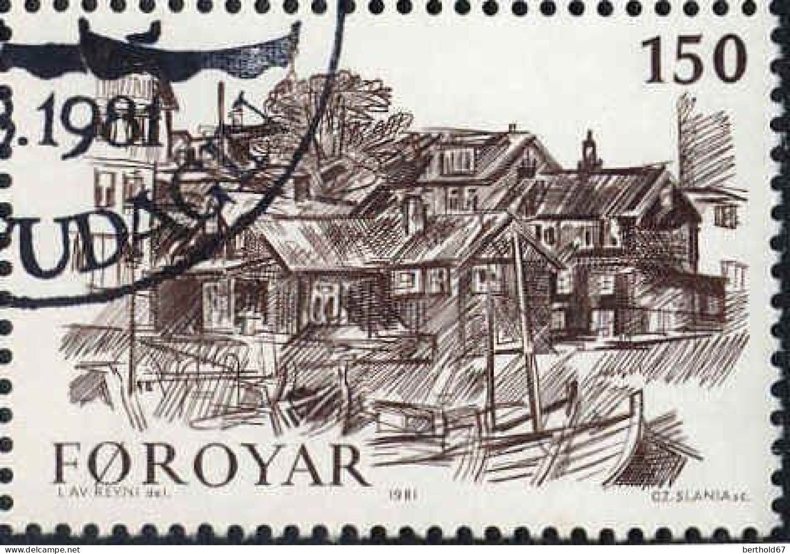 Feroe Poste Obl Yv: 53/56 Le Vieux Torshaven Ingalvur Av Reyni (TB Cachet Rond) - Färöer Inseln
