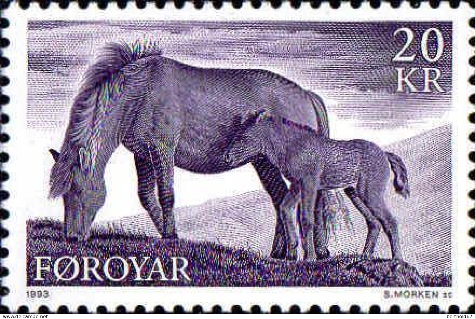 Feroe Poste N** Yv:244/245 Chevaux De Race Féroïnne - Faroe Islands