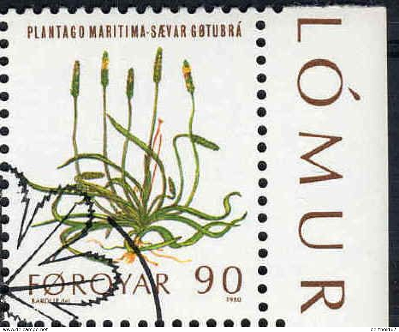 Feroe Poste Obl Yv: 42/46 Plantes Sauvages Bord De Feuille (TB Cachet Rond) - Isole Faroer