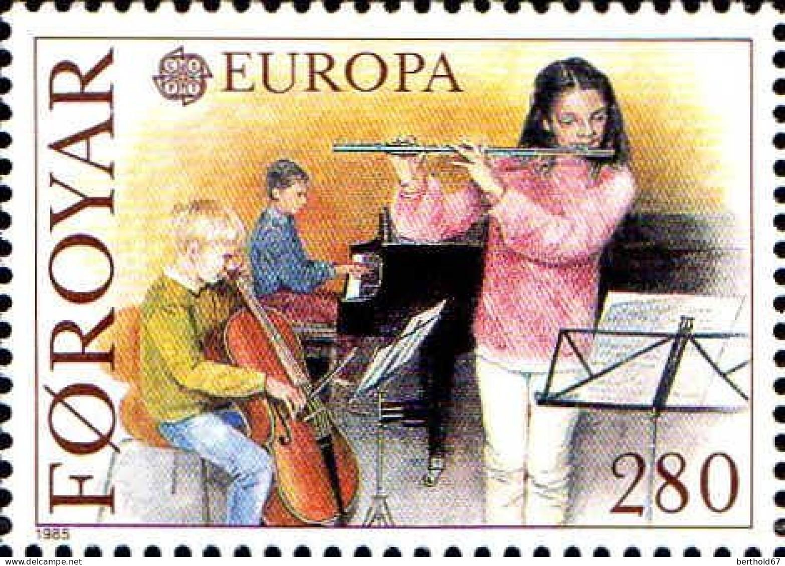 Feroe Poste N** Yv:110/111 Europa Cept Année Europeenne De La Musique - Färöer Inseln