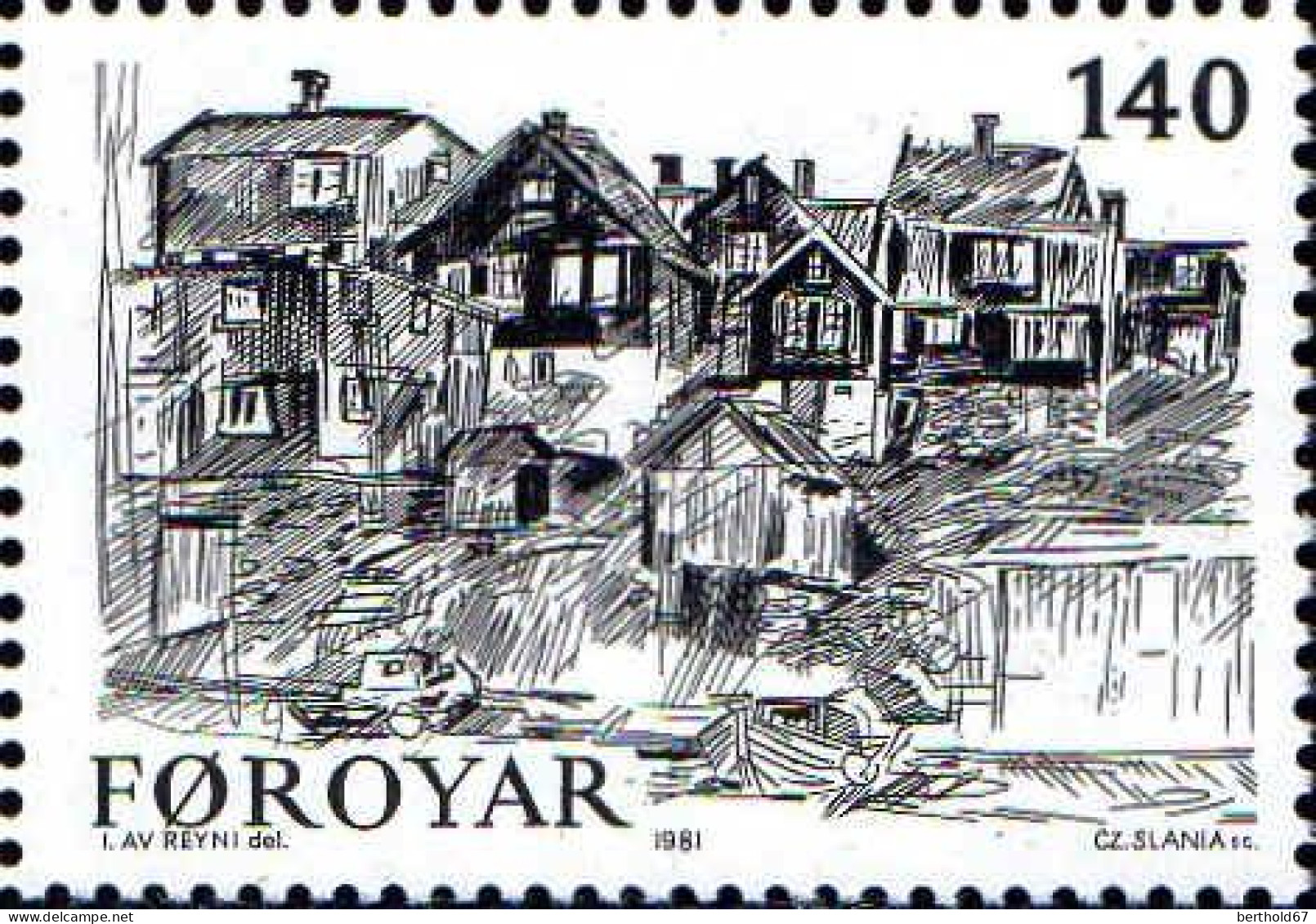 Feroe Poste N** Yv: 53/56 Le Vieux Torshaven Ingalvur Av Reyni - Färöer Inseln