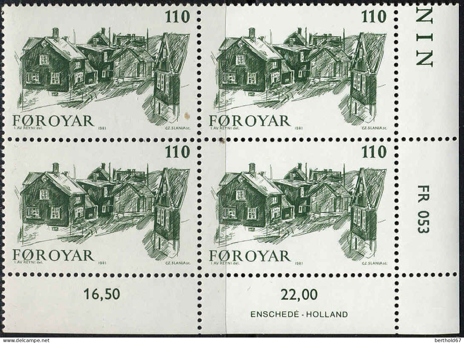 Feroe Poste N** Yv: 53/56 Le Vieux Torshaven Ingalvur Av Reyni Coin D.feuille X4 - Färöer Inseln