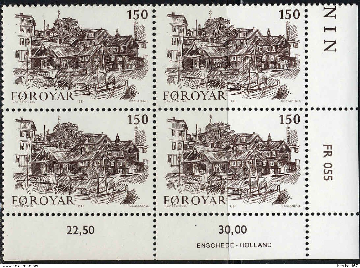 Feroe Poste N** Yv: 53/56 Le Vieux Torshaven Ingalvur Av Reyni Coin D.feuille X4 - Färöer Inseln