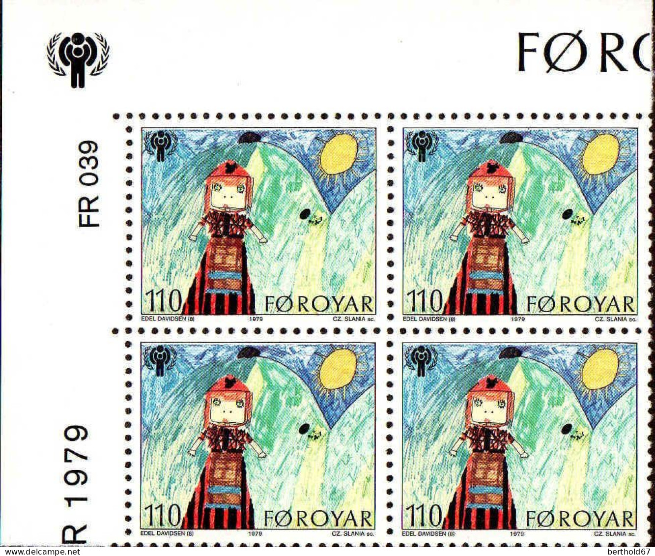Feroe Poste N** Yv: 39/41 Année Internationale De L'Enfant Coin D.feuille X4 - Faroe Islands