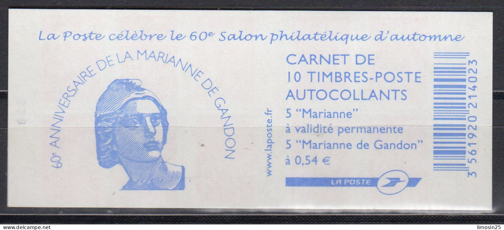 60 ANS DE LA MARIANNE DE GANDON  - Carnet Mixte De 10 Timbres - Autres & Non Classés