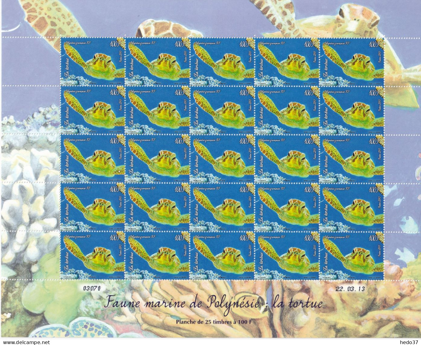 Polynésie N°1029/1032 - Vie Sous-marine - Feuille Entière - Neufs ** Sans Charnière - TB - Unused Stamps