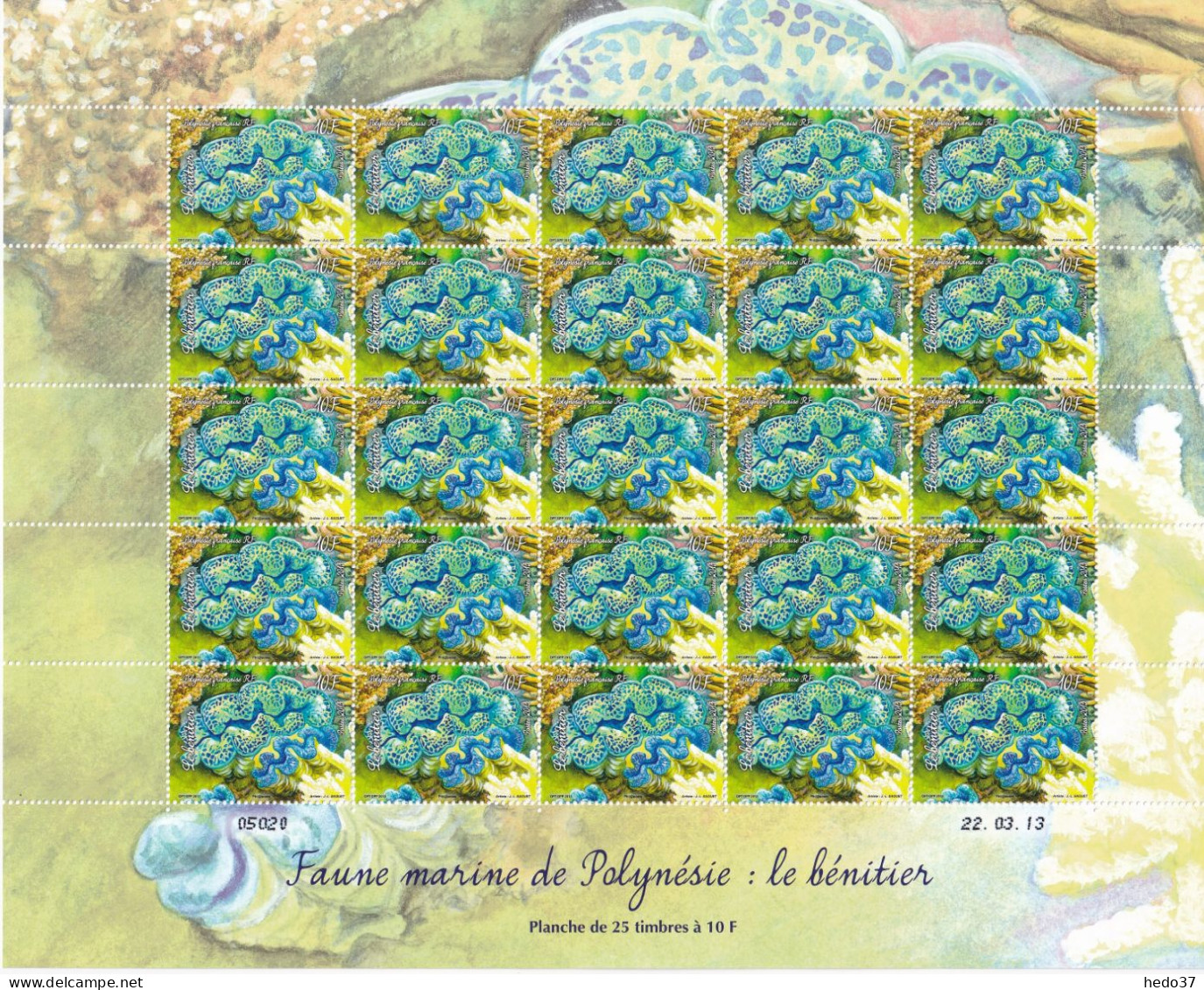 Polynésie N°1029/1032 - Vie Sous-marine - Feuille Entière - Neufs ** Sans Charnière - TB - Neufs