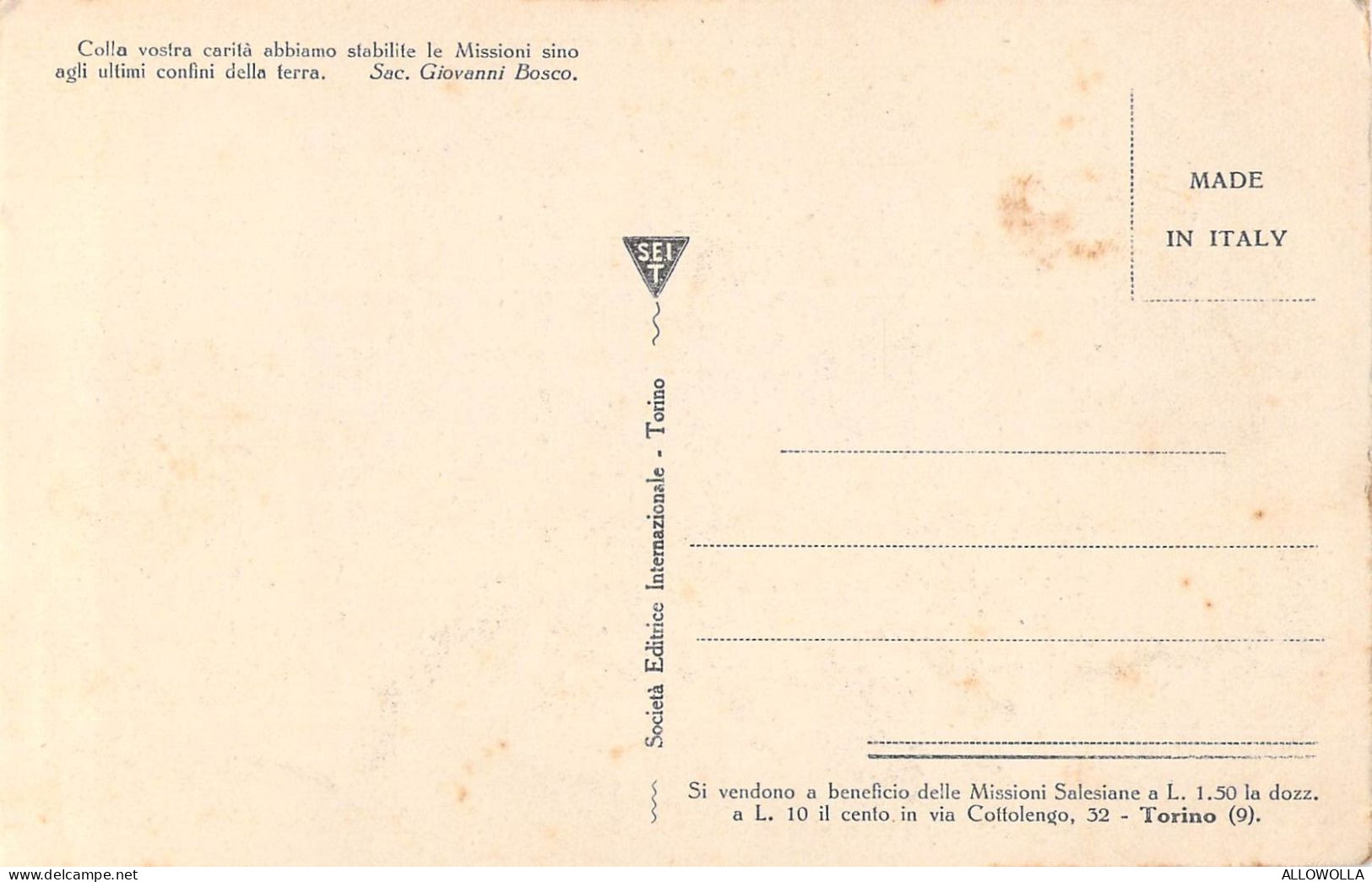 26958 " MISSIONI SALESIANE-PATAGONIA E TERRA DEL FUOCO-INDI ONAS " ANIMATA-VERA FOTO-CART.POST. NON SPED. - Andere & Zonder Classificatie