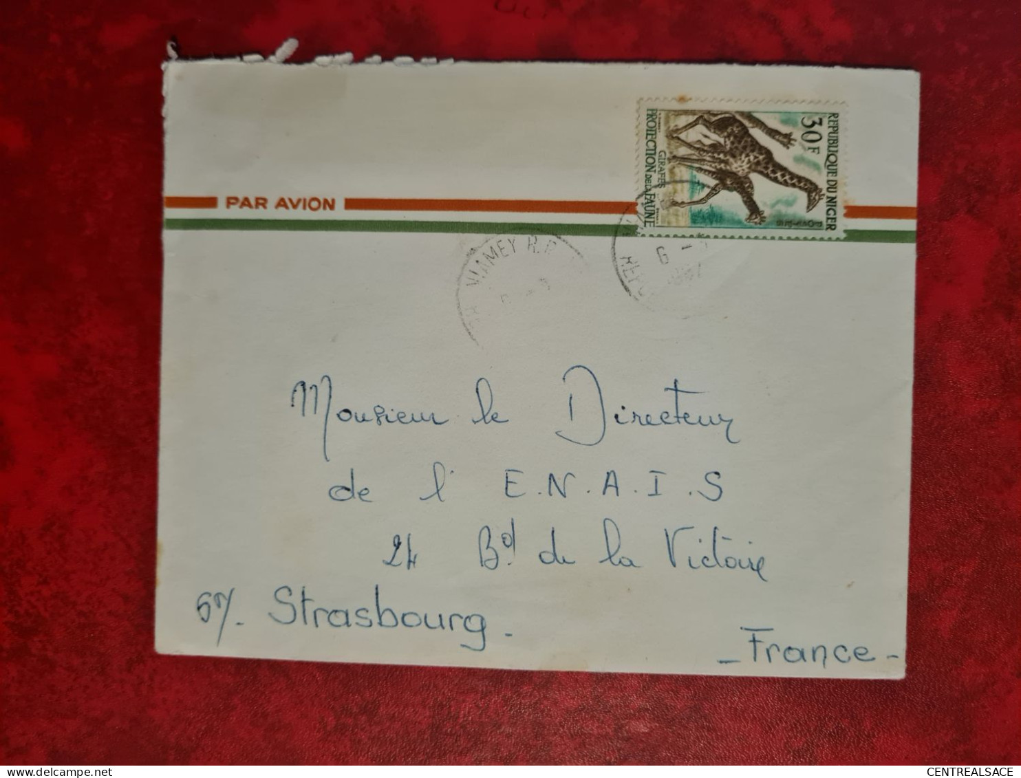 LETTRE NIGER NIAMEY 1967 PROTECTION DES ANIMAUX GIRAFES - Niger (1960-...)