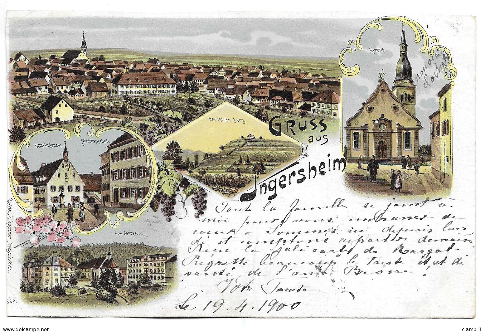 CPA 68  GRUSS AUS INGERSHEIM  ** PRECURSEUR **1900 ** RARE - Andere & Zonder Classificatie