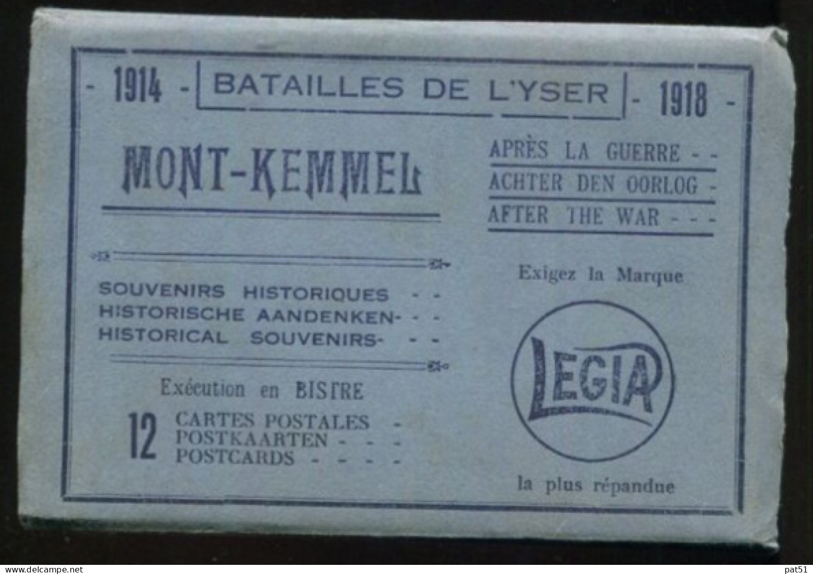 BELGIQUE / BELGIE - Mont KEMMEL : Dépliant De 12 Cartes Postales - Batailles De L' YSER - Autres & Non Classés