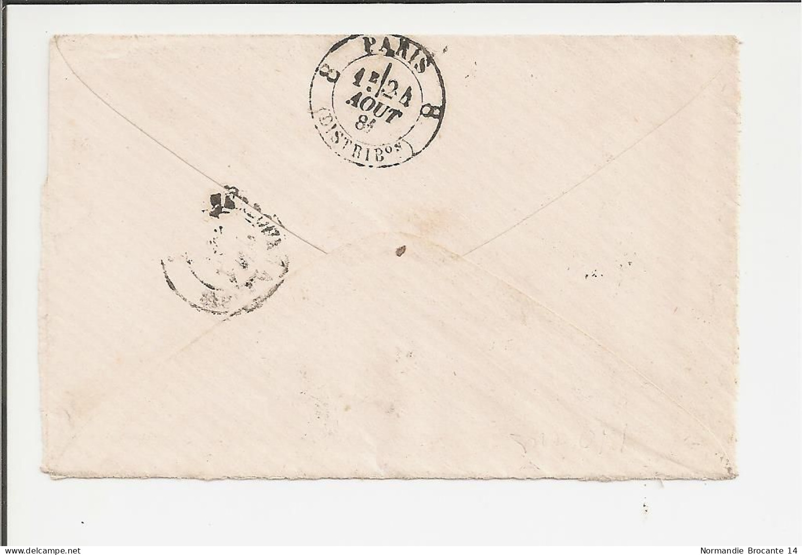 Lettre De Flamanville (La Manche) Pour Paris De 1881 - Type Sage - 1876-1898 Sage (Type II)