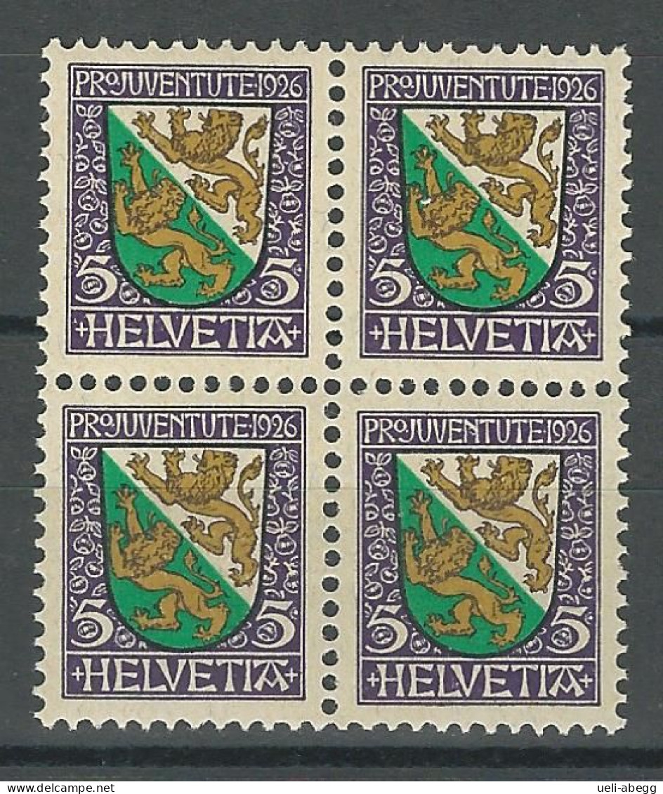 SBK J37, Mi 218 Viererblock ** MNH - Ungebraucht