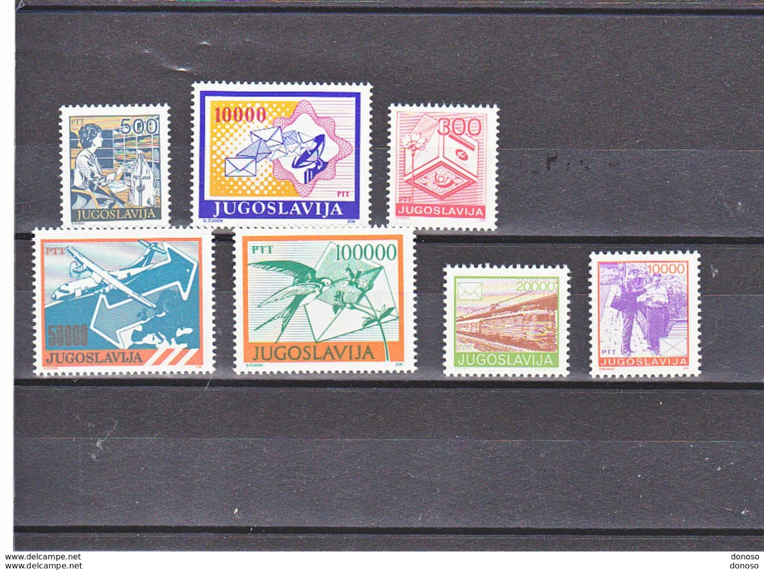 YOUGOSLAVIE 1989 Série Courante LA POSTE Yvert 2208 + 2210 +2223A +  2254 + 2263-2264 NEUF** MNH - Unused Stamps