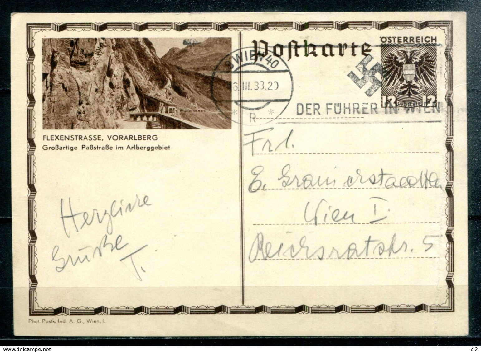 AUTRICHE  - 6.3.38 - DER FÜHRER IN WIEN Sur Entier Postal - Lettres & Documents