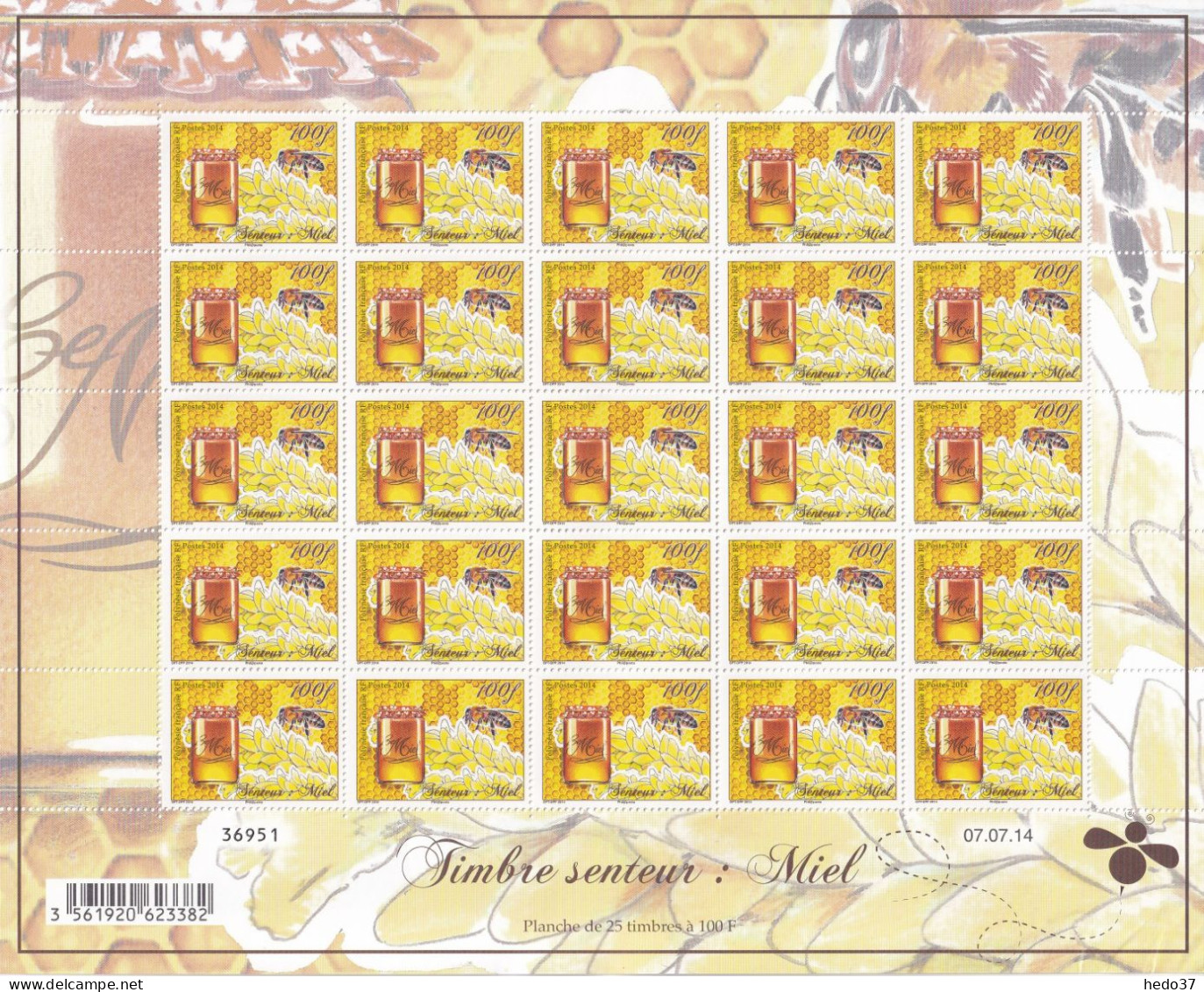 Polynésie N°1071 - Abeille - Feuille Entière - Neufs ** Sans Charnière - TB - Unused Stamps