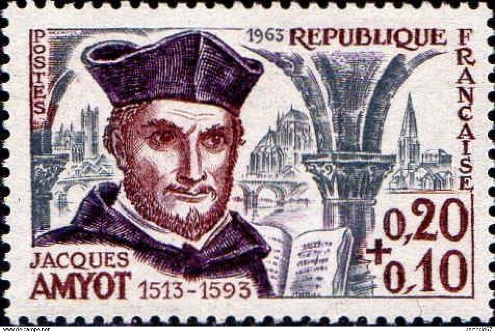 France Poste N** Yv:1370/1375 Célébrités De Jacques Amyot à Alfred De Vigny - Unused Stamps