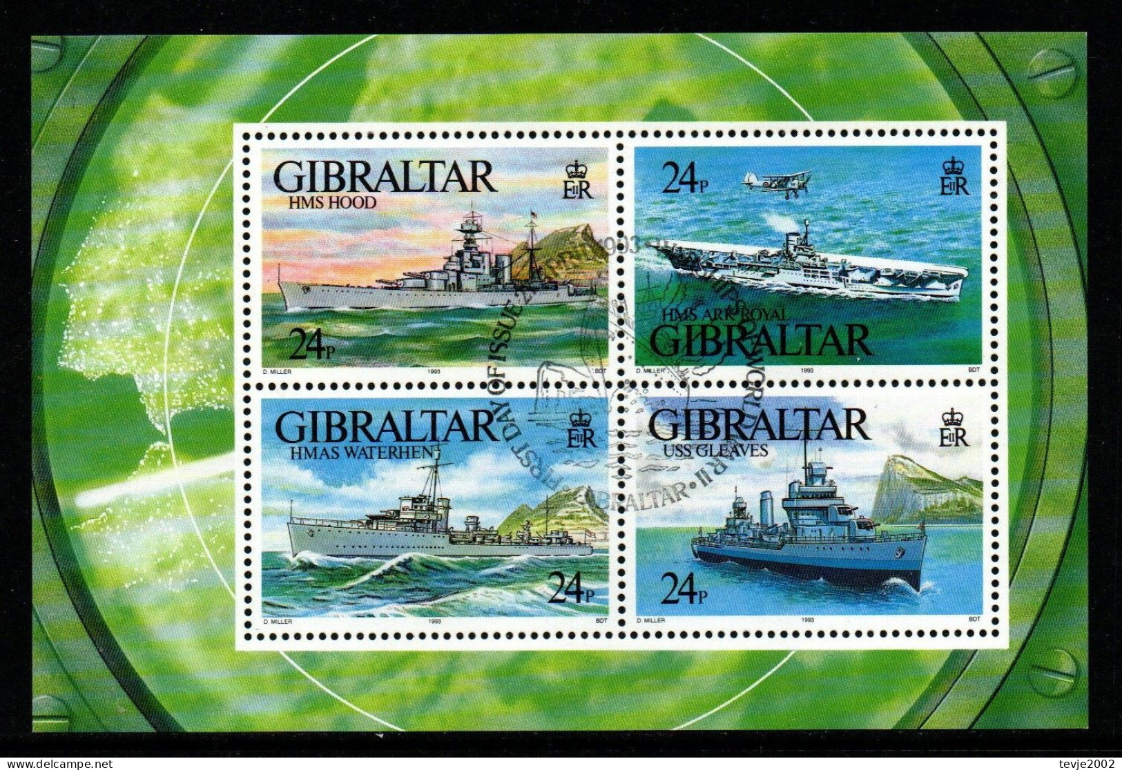 Gibraltar 1993 - Mi.Nr. Block 18 - Gestempelt Used - Schiffe Ships Militaria II. Weltkrieg - Bateaux