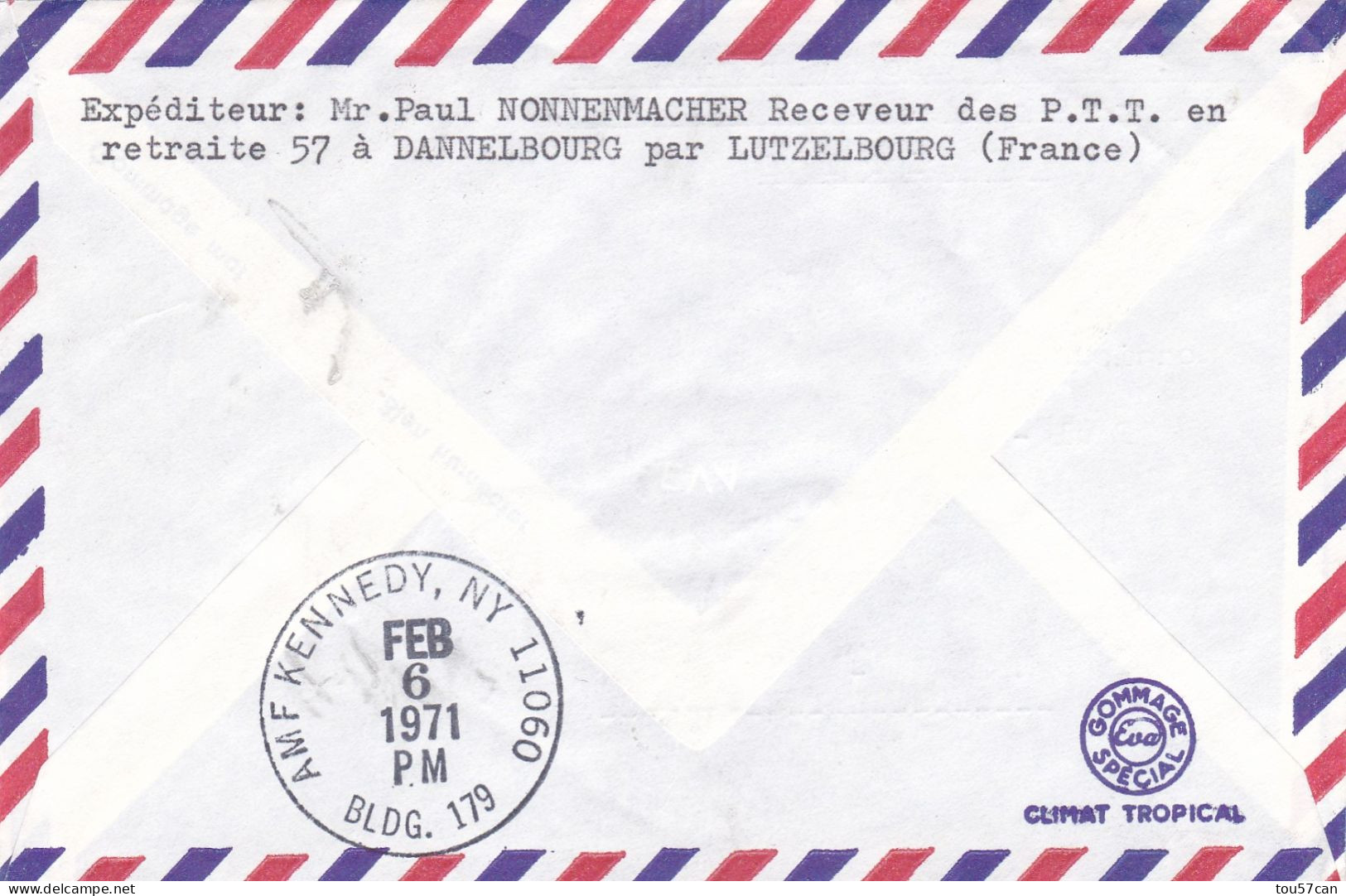 RARE  AFFRANCHISSEMENT  25 EME   ANNIVERSAIRE  VOL  T.W.A.  PARIS  -  NEW YORK  -  RETOUR INCONNU A L'ADRESSE... - Commemorative Postmarks