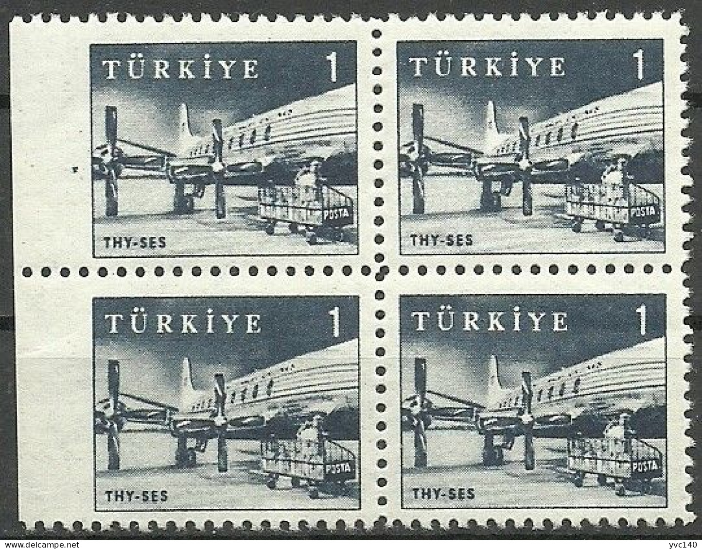 Turkey; 1959 Pictorial Postage Stamp 1 K. ERROR "Imperf. Edge" - Ungebraucht