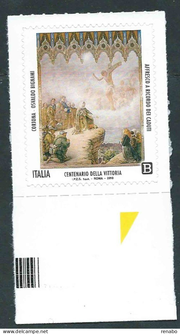 Italia, Italy, Italie, Italien 2018; Centenario Della Vittoria, Un Affresco A Ricordo Dei Caduti Della Grande Guerra. - WW1