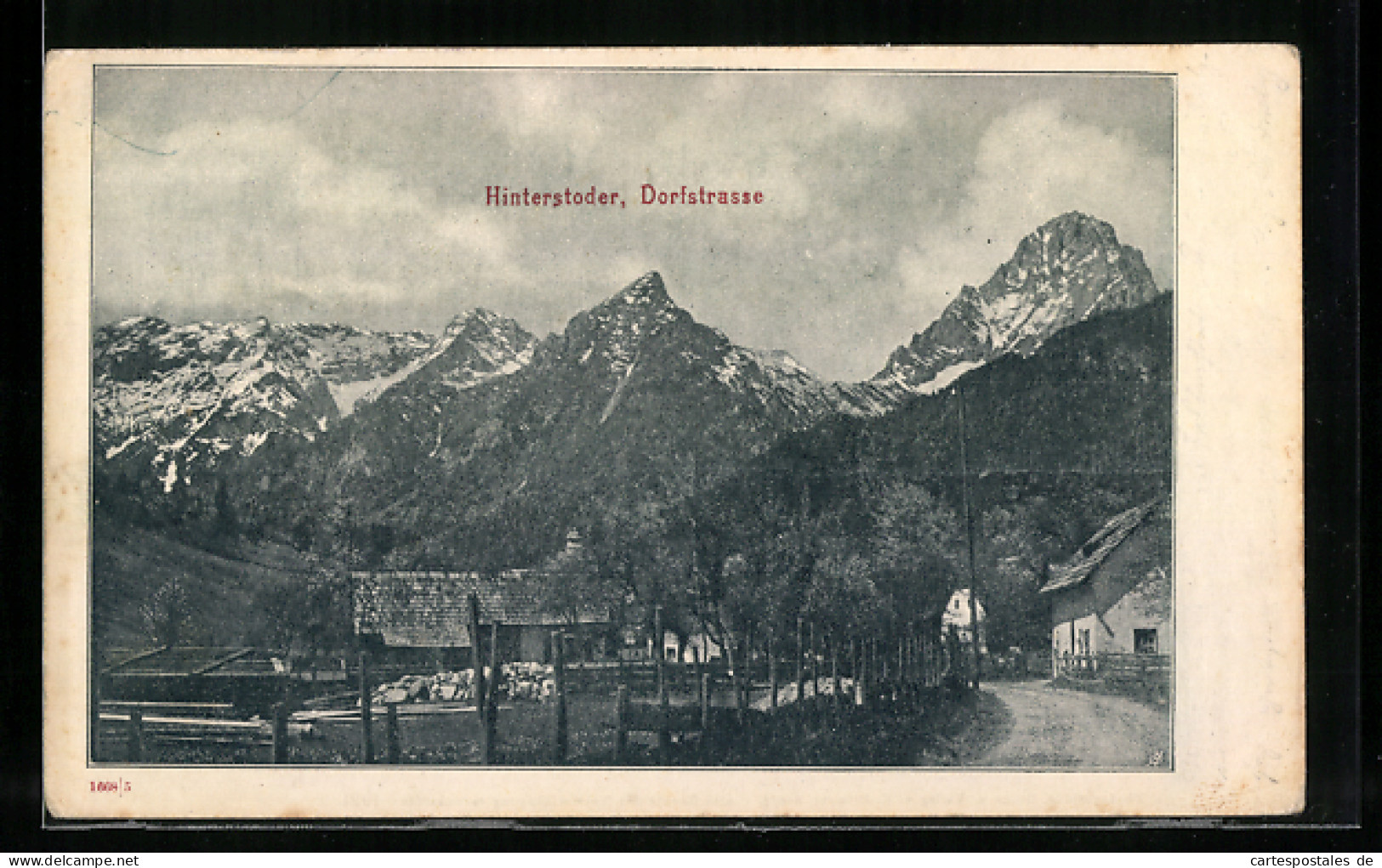 AK Hinterstoder, Dorfstrasse Mit Gipfelpanorama  - Sonstige & Ohne Zuordnung