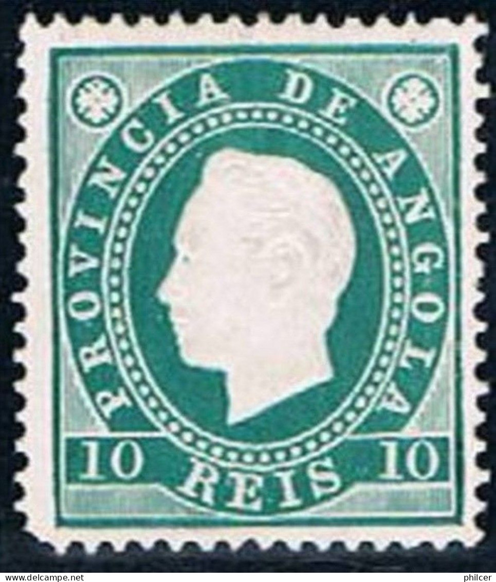 Angola, 1886, # 16 Dent. 13 1/2, Canto Curto, MH - Angola