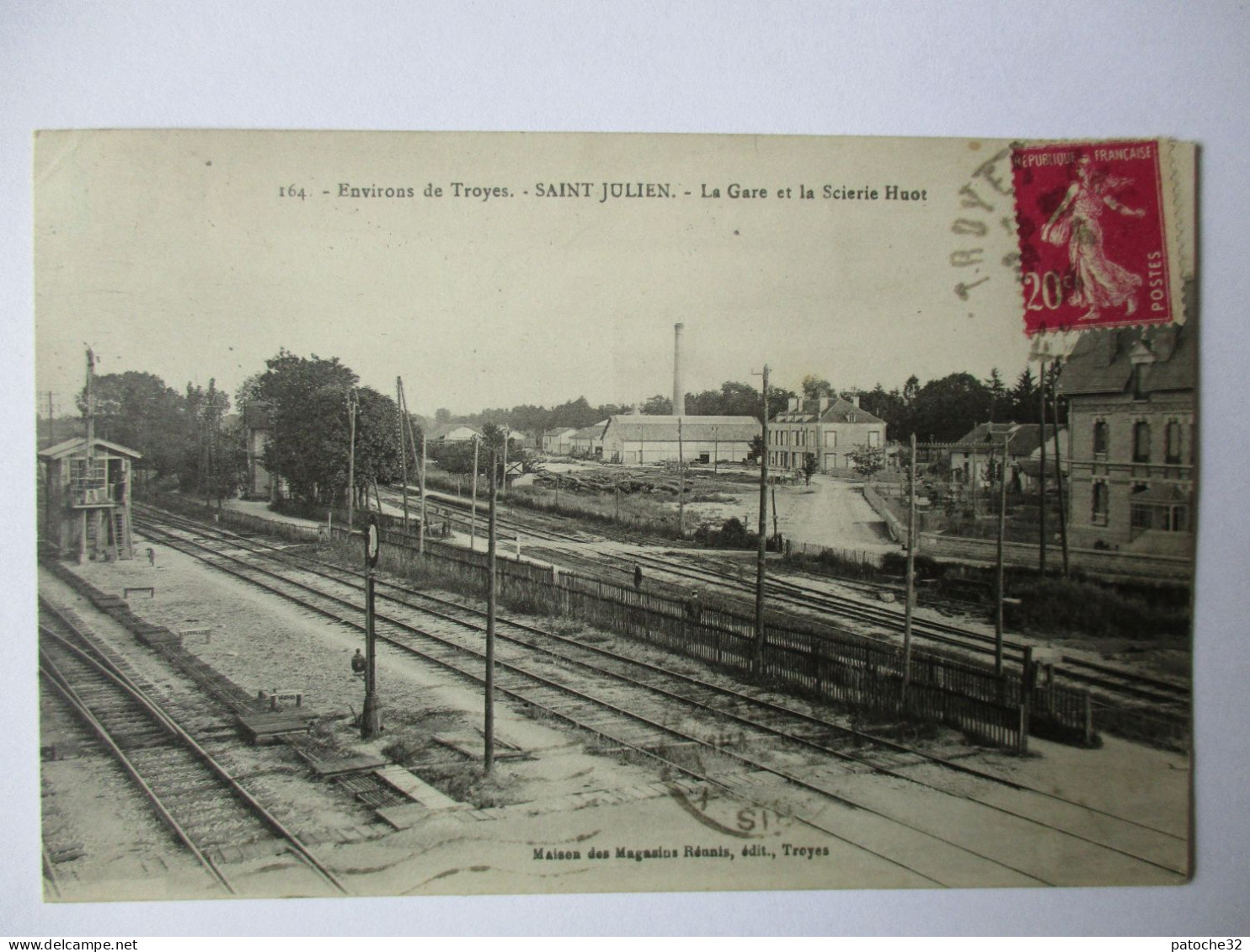 Cpa...Saint-Julien...environs De Troyes...(aube)...la Gare Et La "scierie Huot"...1926... - Autres & Non Classés