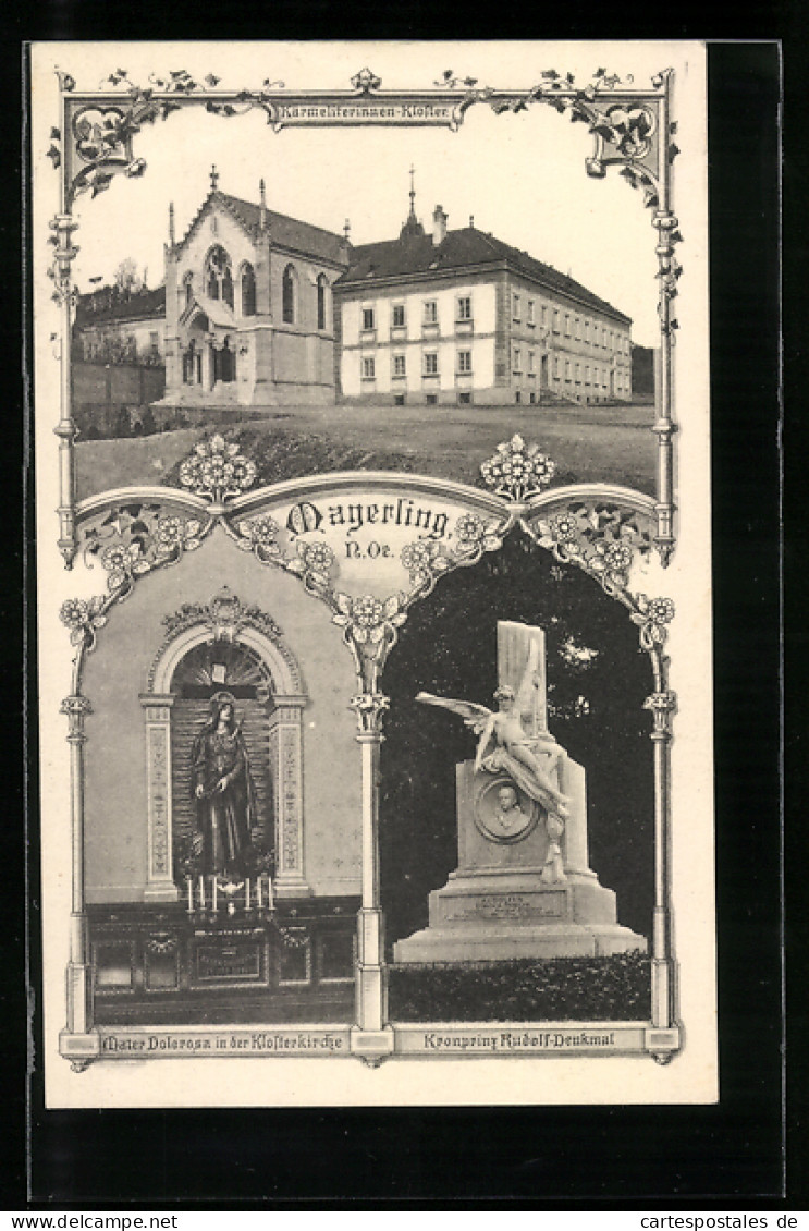 AK Mayerling, Karmetiterinnen-Kloster, Mater Dolorosa In Der Klosterkirche, Kronprinz Rudolf-Denkmal  - Altri & Non Classificati