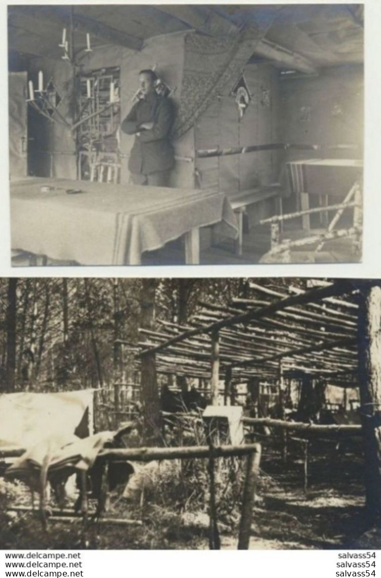 02) LAVERGNY - LAGER B. LAON : 2 Photos Originales (8 Cm X 11 Cm) - Camp Allemand (1917) Scan Recto/verso - Autres & Non Classés