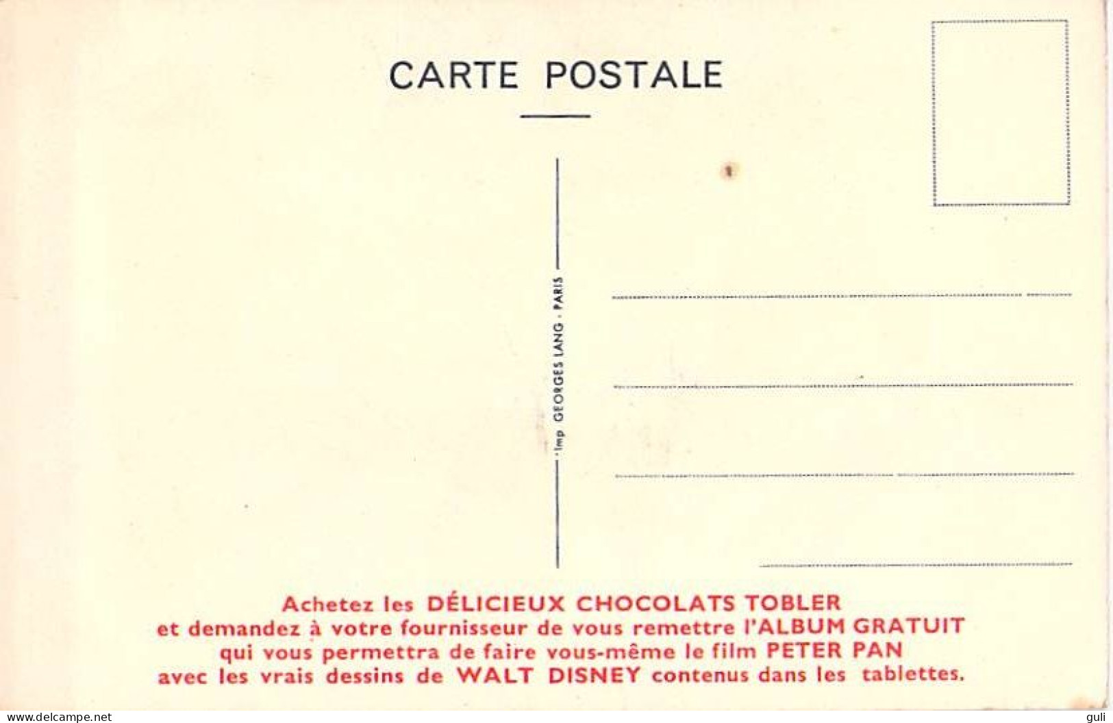 WALT DISNEY- DINGO  Chocolat TOBLER Publicité Pub * PRIX FIXE - Otros & Sin Clasificación