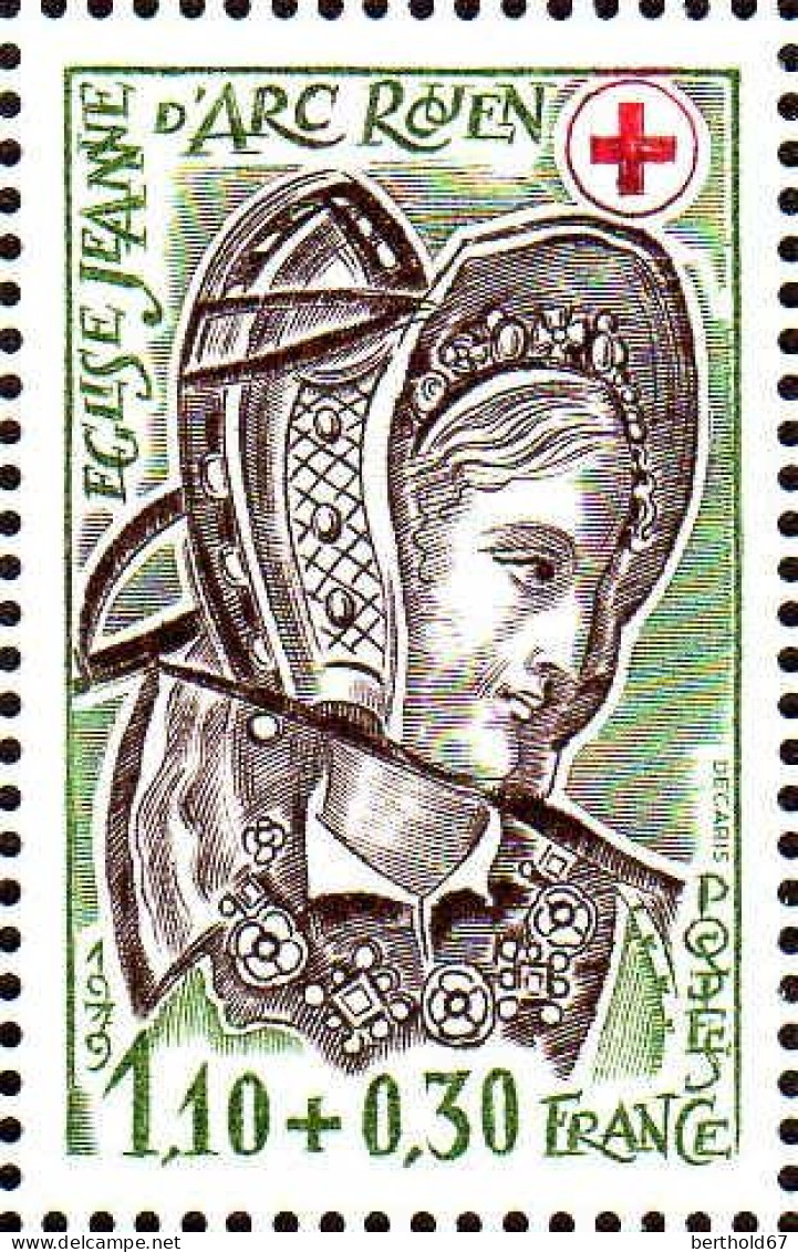 France Poste N** Yv:2070/2071 Croix-Rouge Eglise Jeanne D'Arc Rouen - Ongebruikt