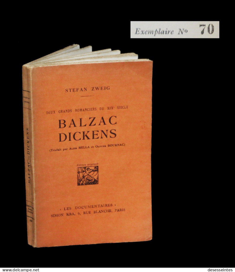 ZWEIG (Stefan) - Balzac / Dickens. EO Fr. 1/200. - 1901-1940