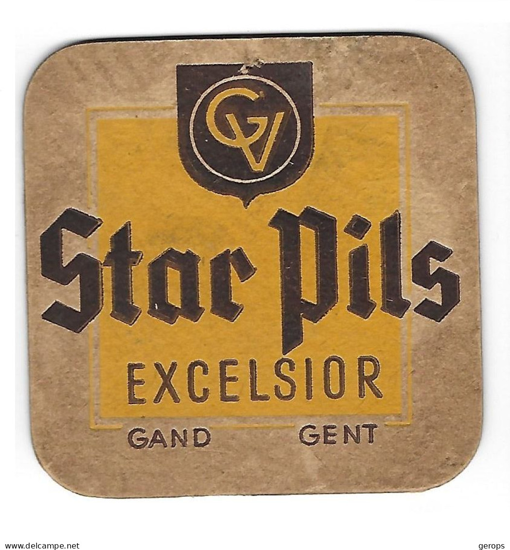 966a  Brij. Excelsior Gent Star Pils (vuil Gaatje - Bierviltjes