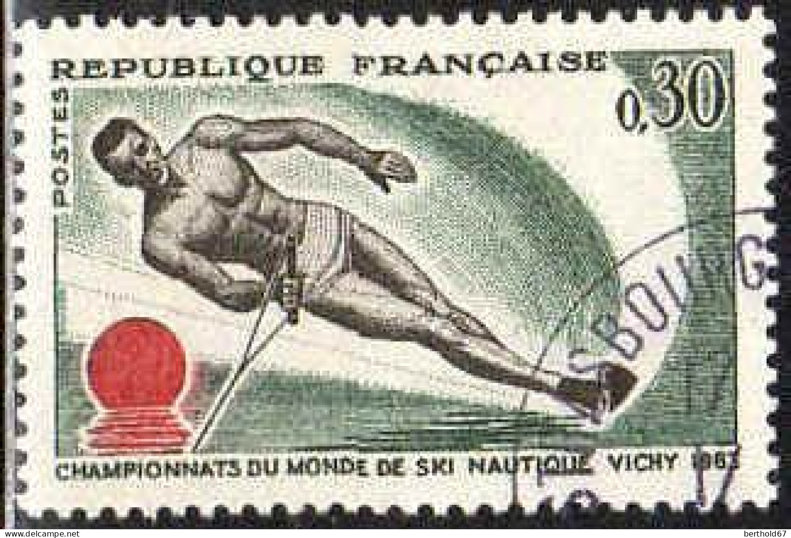 France Poste Obl Yv:1395 Mi:1449 Ski Nautique Vichy (TB Cachet Rond) - Oblitérés