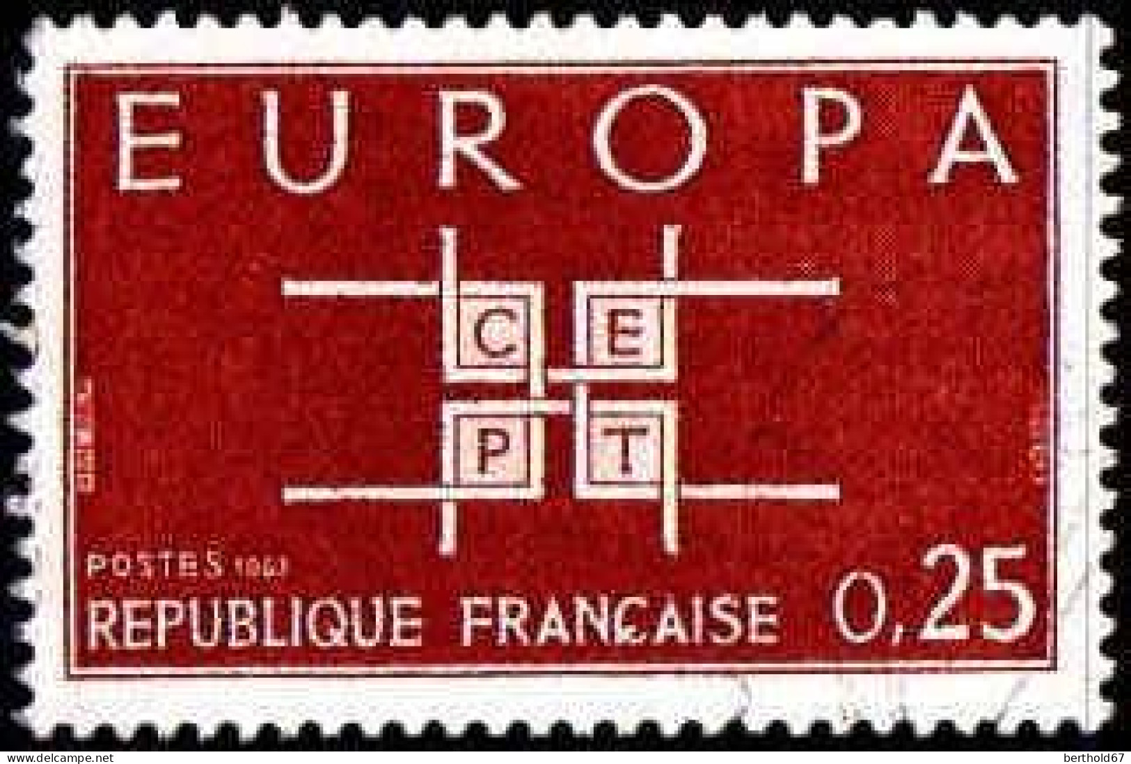 France Poste Obl Yv:1396 Mi:1450 Europa Cept Sigle Stylisé (cachet Rond) - Gebraucht