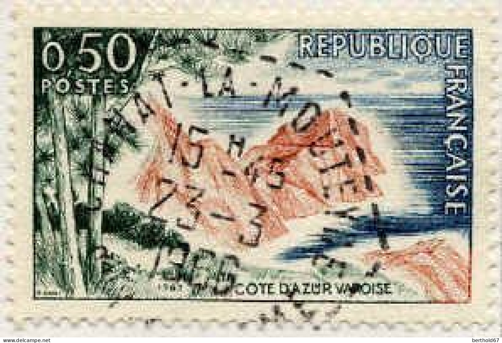 France Poste Obl Yv:1391 Mi:1445 Cote D'azur Varoise (TB Cachet à Date) Cachet Hexagonal 23-3-1966 - Used Stamps