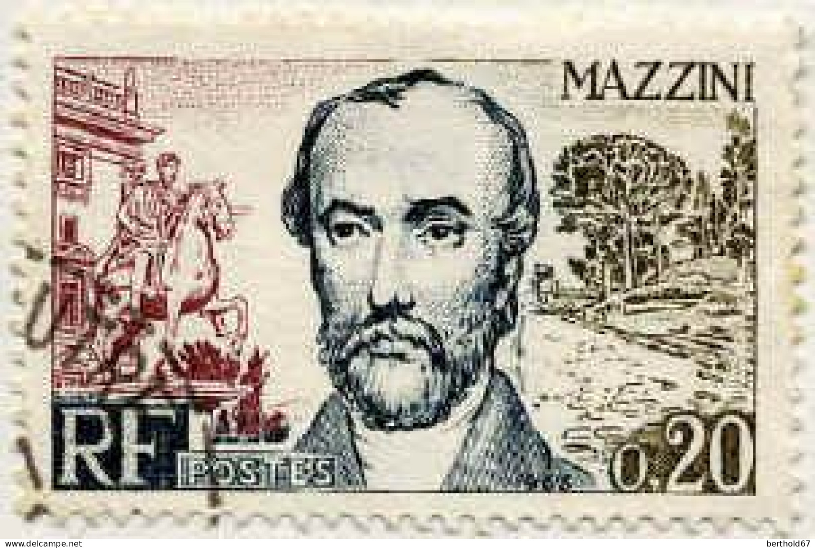 France Poste Obl Yv:1384 Mi:1434 Mazzini (Revolutionaire) (cachet Rond) - Oblitérés